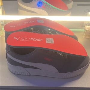 Puma Gray and Red Sneakers with SoftFoam Insoles